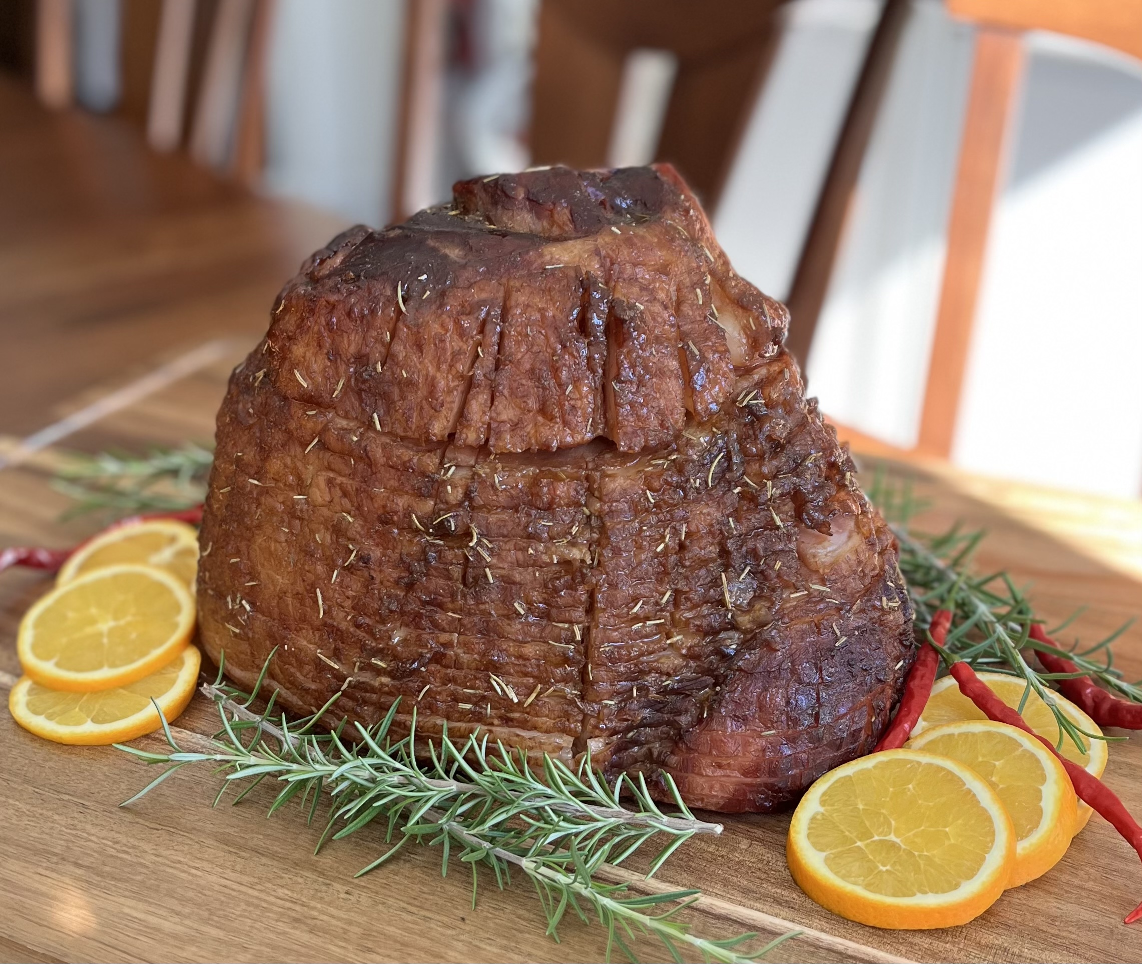 Orange Rosemary Glazed Ham